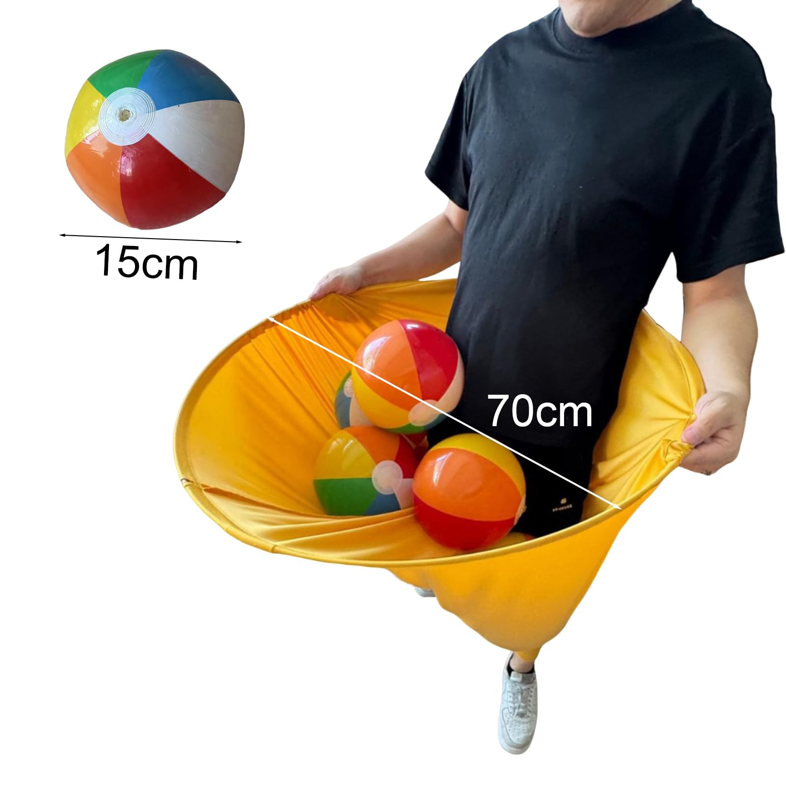 Granny Pants Yard Game – Inflatable Ball Relay Set With Giant Stretchy Pants & 8 Bouncy Balls For Outdoor Parties