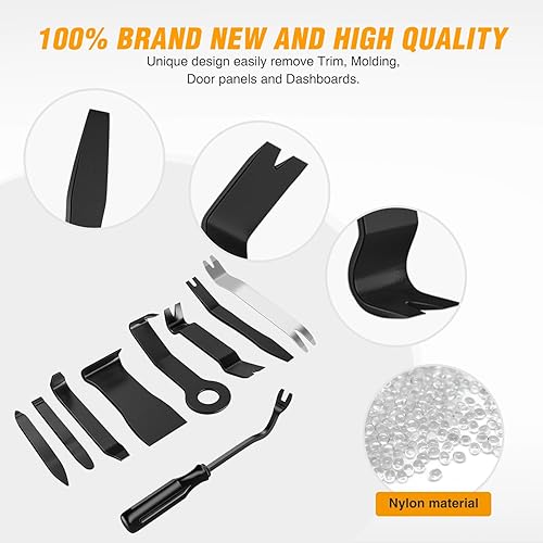 Miniatura 3 de GOOACC Kit de herramientas de eliminación de molduras automáticas de 9 piezas, kit de herramientas antiarañazos para el audio del automóvil, kit de