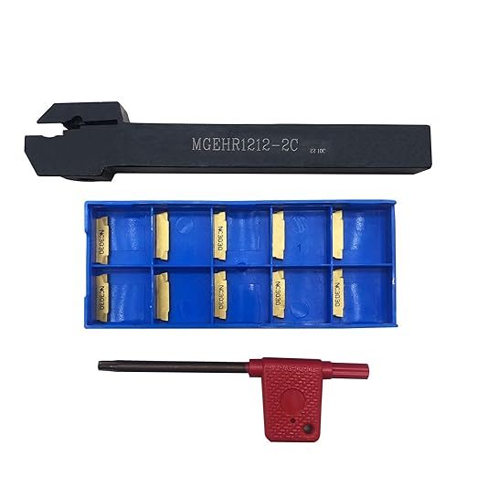 12PCS 1/2” Grooving Tool Holder MGEHR1212-2 with MGMN200 Grooving Insert Cut Off Parting Tools Turning Insert Carbide Insert for Steel Grooving Width 0.78"