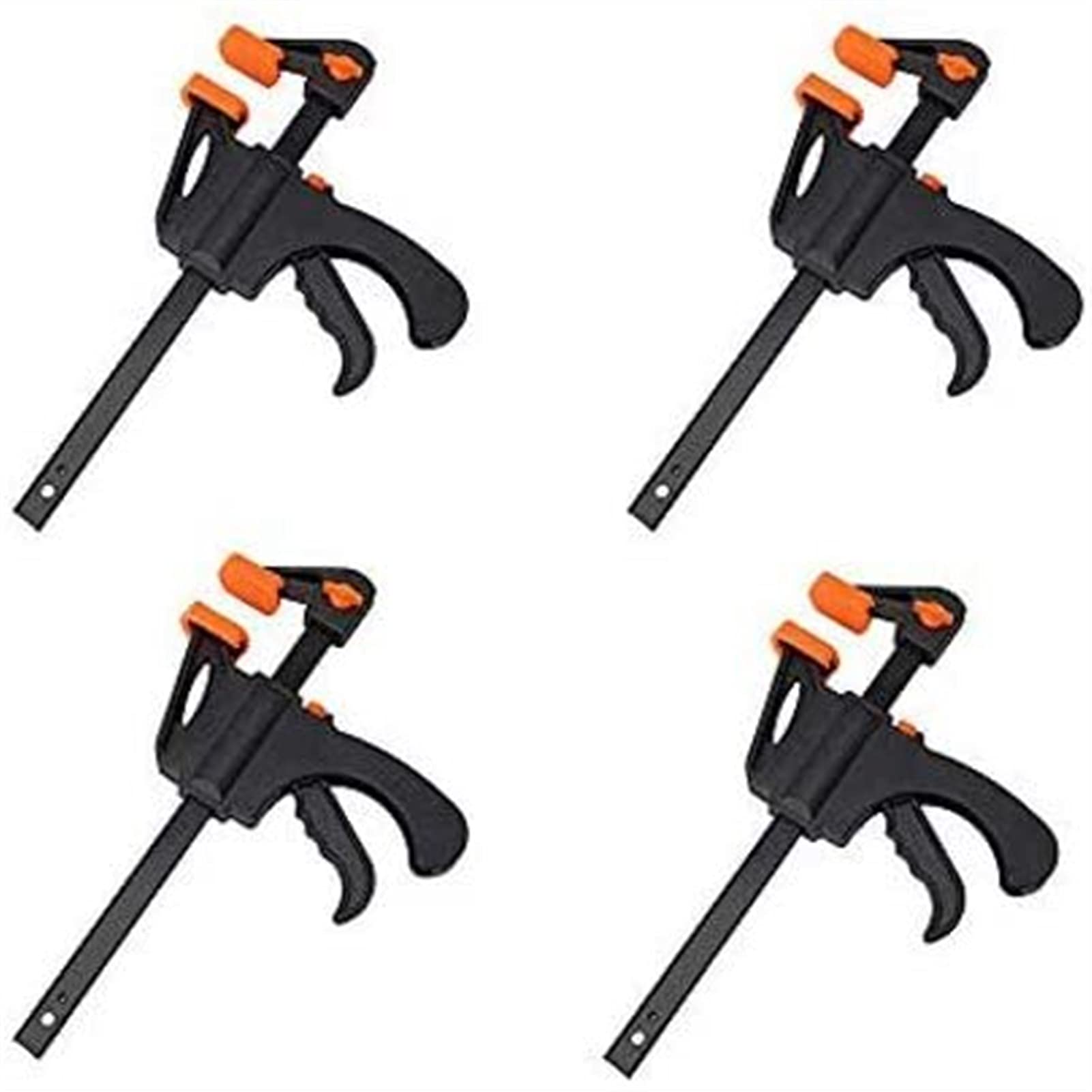 RJJ Szybki zacisk do drewna, czarny, drewniany zacisk barowy Szybkie zaciski uchwytu do obróbki drewna F-Style 6 cal (zacisk paska drewna 4pk) (Color : Wood Bar Clamp 4PK)