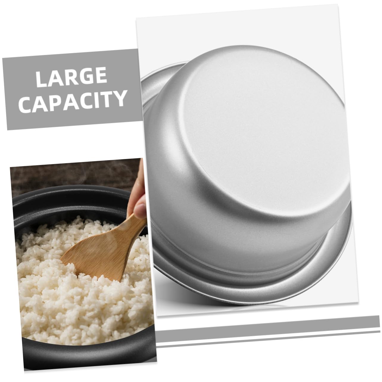 BRIGHTFUFU Non-stick Inner Pot Rice Cooker Multi-use Pot Cooker Accessory Electric Cooker Supply Cooker Liner Alloy Inner Pot Kitchen Gadget House Cooker Inner Pot Black Aluminum Alloy