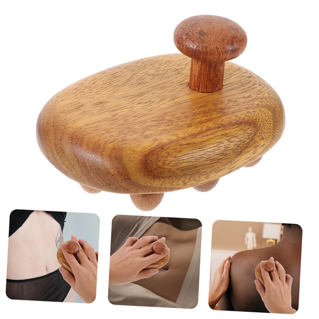Cepillo De Masaje De Sándalo Cepillo De Pelo Ducha Cuero Cabelludo Peine Para Masaje Peine Para El Cuidado Del Cabello De Madera Light Brown 2 Piezas X 4