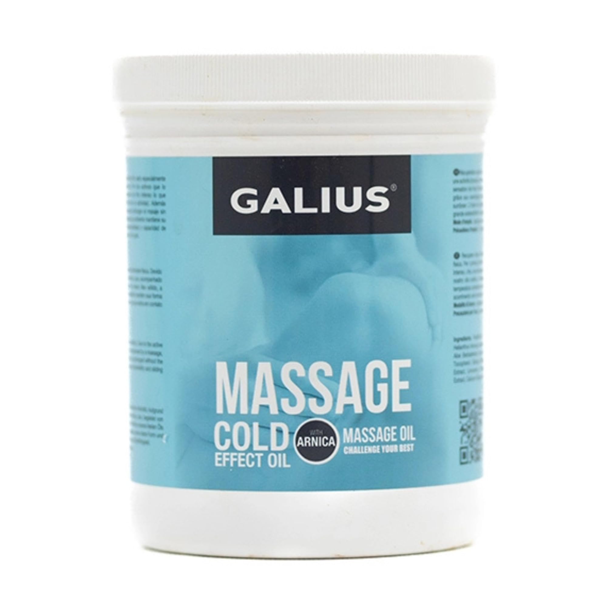 Galius - Olio Essenziale Solido Effetto Freddo - Oli Essenziali per Professionisti del Massaggio e Atleti - Olio Corporeo con Arnica - Allevia Stress e Tensioni Muscolari - Aroma Rinfrescante 1000ml