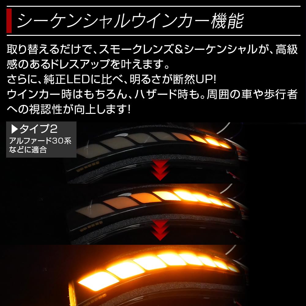 Amazon | 信玄 LED アルファード ヴェルファイア 30系 ドアミラー