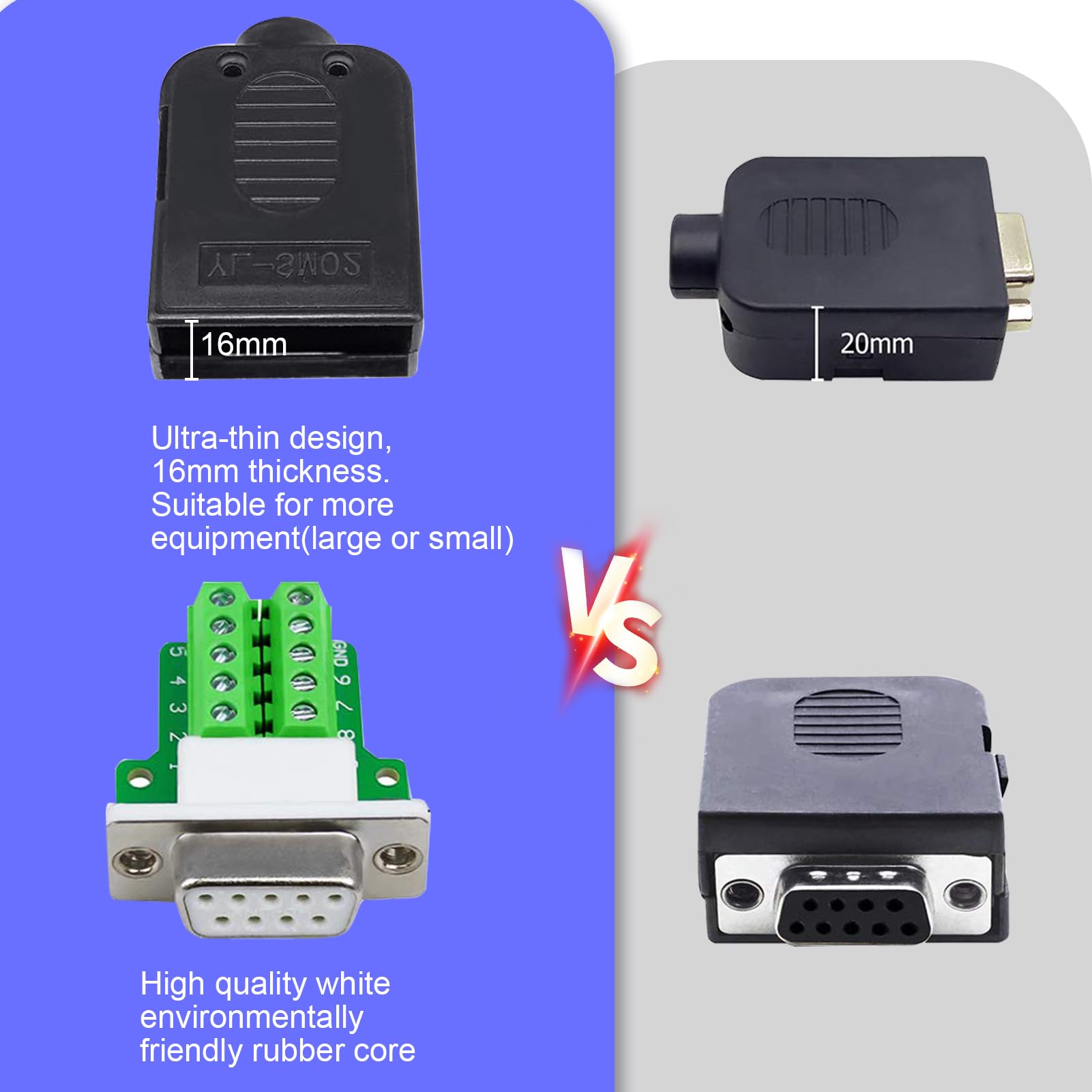4 Adattatori DB9 RS232 Senza Saldatura - Connettori Femmina 9 Pin Per Breakout - Foto 5