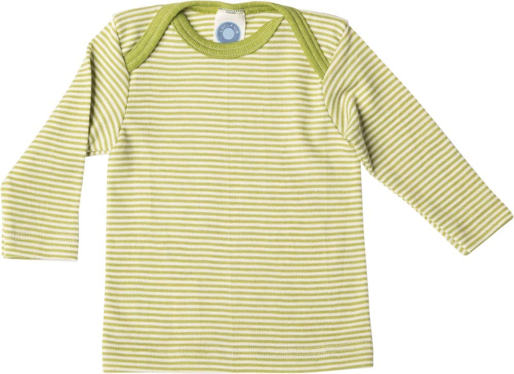 Cosilana, Baby Shirt/Undershirt, 70% Organic Wool, 30% Silk (striped green-natural, 2-3 years (Height 39-41) (98/104))