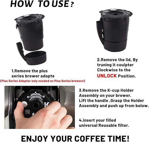 Miniatura 6 de Cápsulas de filtro de café reutilizables compatibles con Keurig My K Cup 2.0/1.0 - Cafeteras Keurig para el hogar, color negro, 2 piezas