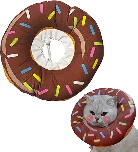 Miniatura 1 de ZHUOKECE Collar de cono para gato, suave, lindo collar de recuperación de gato, collar isabelino ajustable para curación de heridas, cómodo y ligero