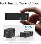 Adaptateur de voyage universel, Adapteur de puissance international avec 1 AC Déplacement, 1 USB-A & 2 USB-C Ports, travaux dans 150+ Pays (US/EU/UK/AU), Pas un convertisseur de tension