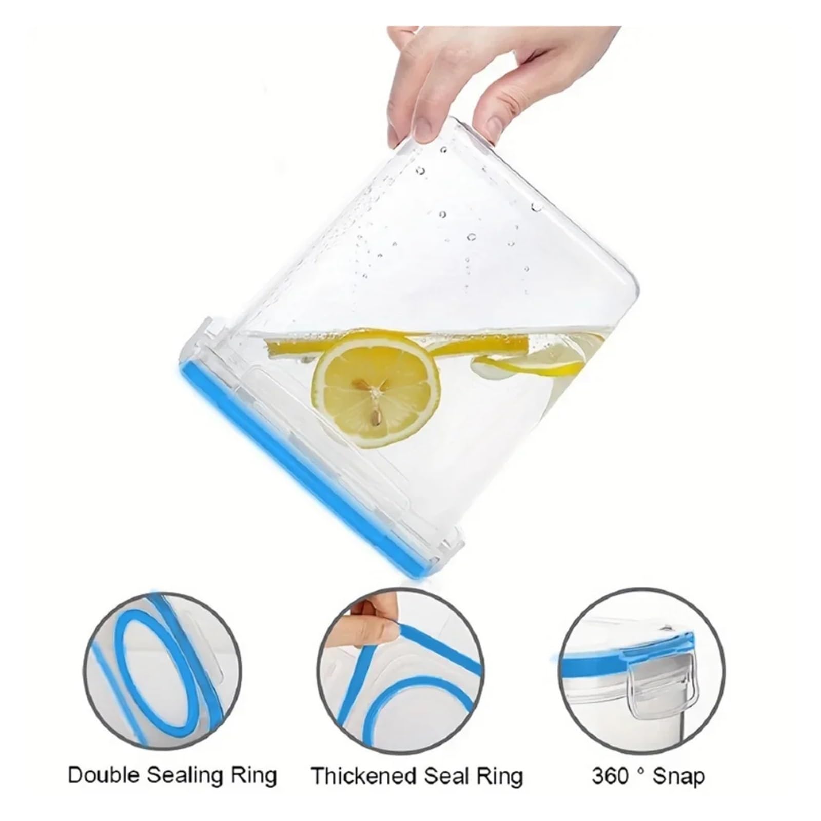 Contenedor de arroz Contenedor hermético for almacenamiento de cereales, cubo de arroz a prueba de humedad, caja de almacenamiento de alimentos, tanque sellado transparente de plástico, 4/2, 5L(K052-2