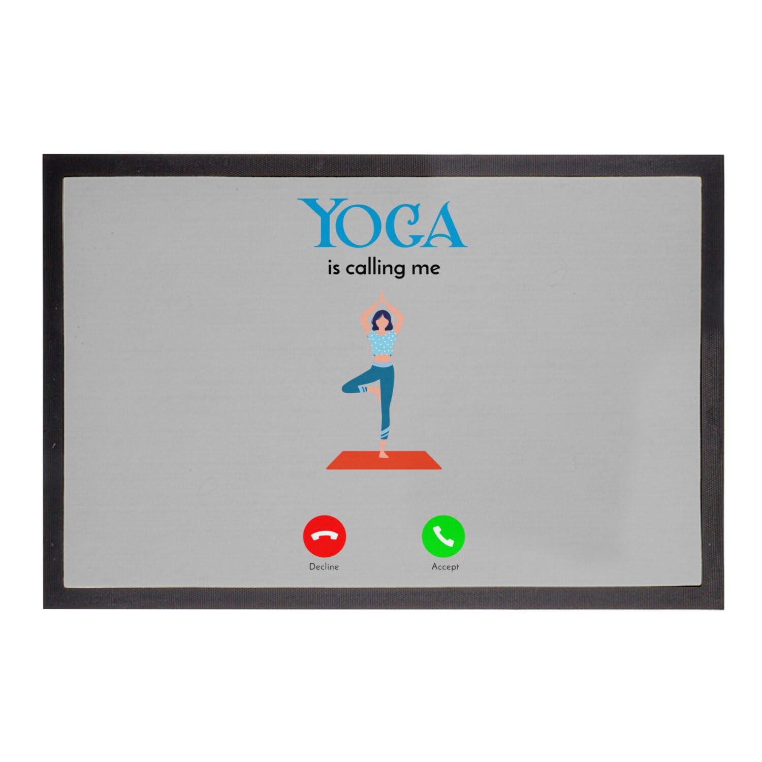Paillasson Gris Yoga 75x50cm absorbant et résistant pour le sport
