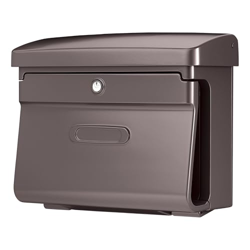 Burg-WÄCHTER Briefkasten mit Zeitungsfach ohne Namensschild, Kunststoff, Einwurf-Format DIN C4, 2 Schlüssel, Bremen 885 BR, Braun (ähnlich RAL 8019)