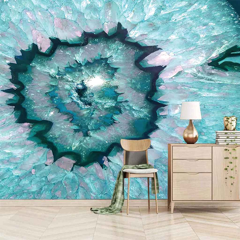 Papier peint panoramique 3D de glacier vert géant pour grand salon