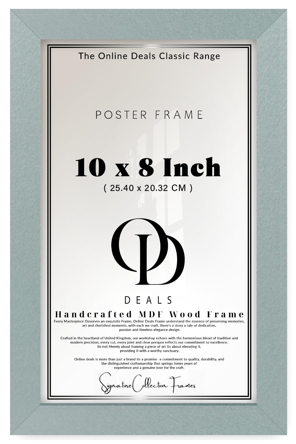 OD Deals — Flat Engineered Wood Poster Frame 10 X 8 Inch | Sleek Silver Border For Home Wall Gallery, Art Prints And Photo Display (25.40 X 20.32 CM) — Easy Hanging Kit, Wall Ready