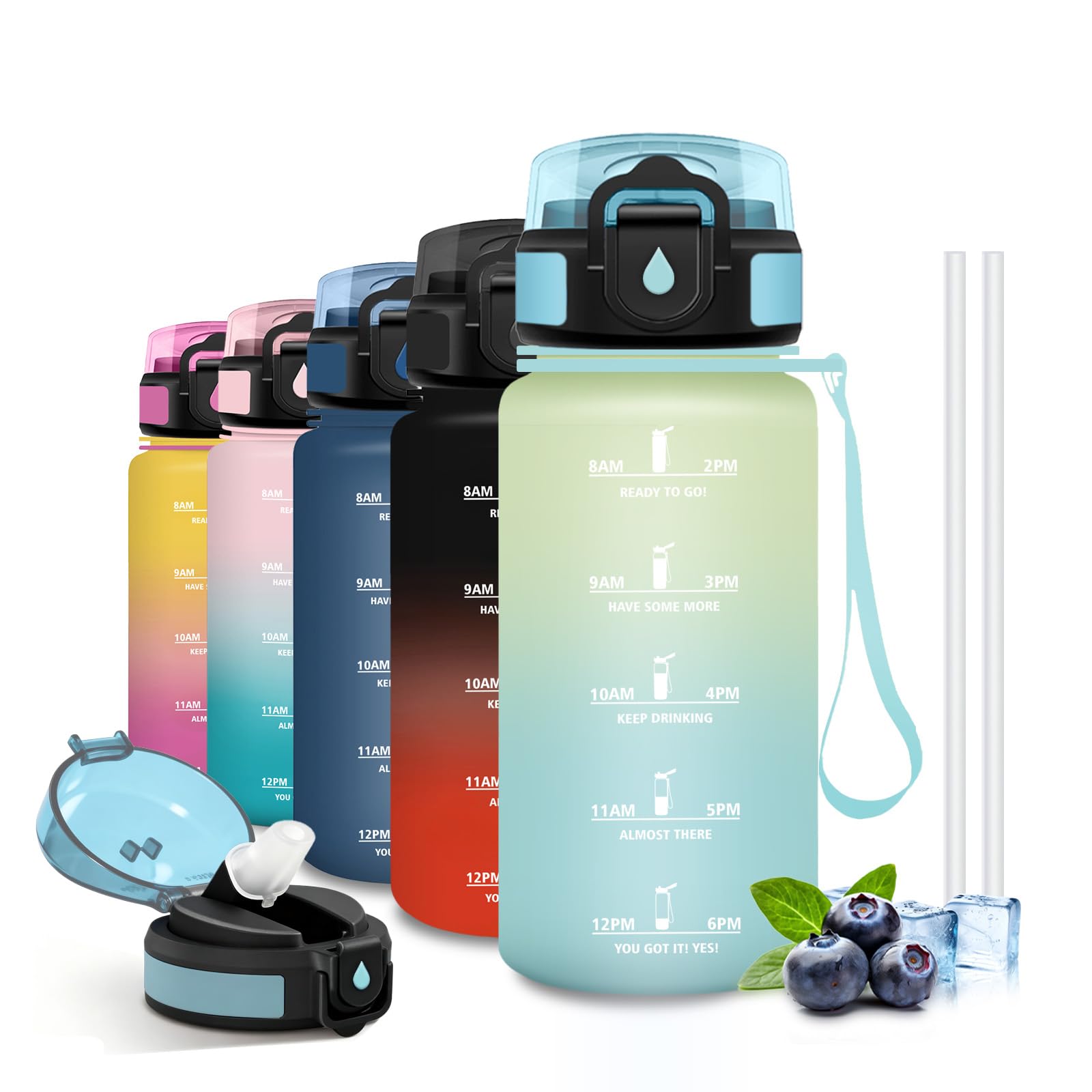Grsta Water Bottle, 500 ml, Water Bottles with Straw, Bottle