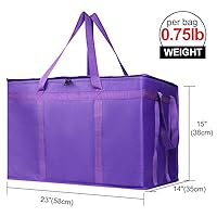 Vista 211 de Bodaon Paquete de 1 bolsas de compras reutilizables aisladas, bolsa enfriadora de picnic XL con cremallera superior para frío, bolsa aislada