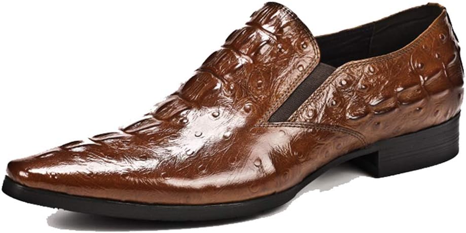 Business Leather Shoes， Men's Banquet Dress Shoes Pirate Footwear Urban Walking Work Party Overshoes,Brown- 39/UK 6.5/US 7