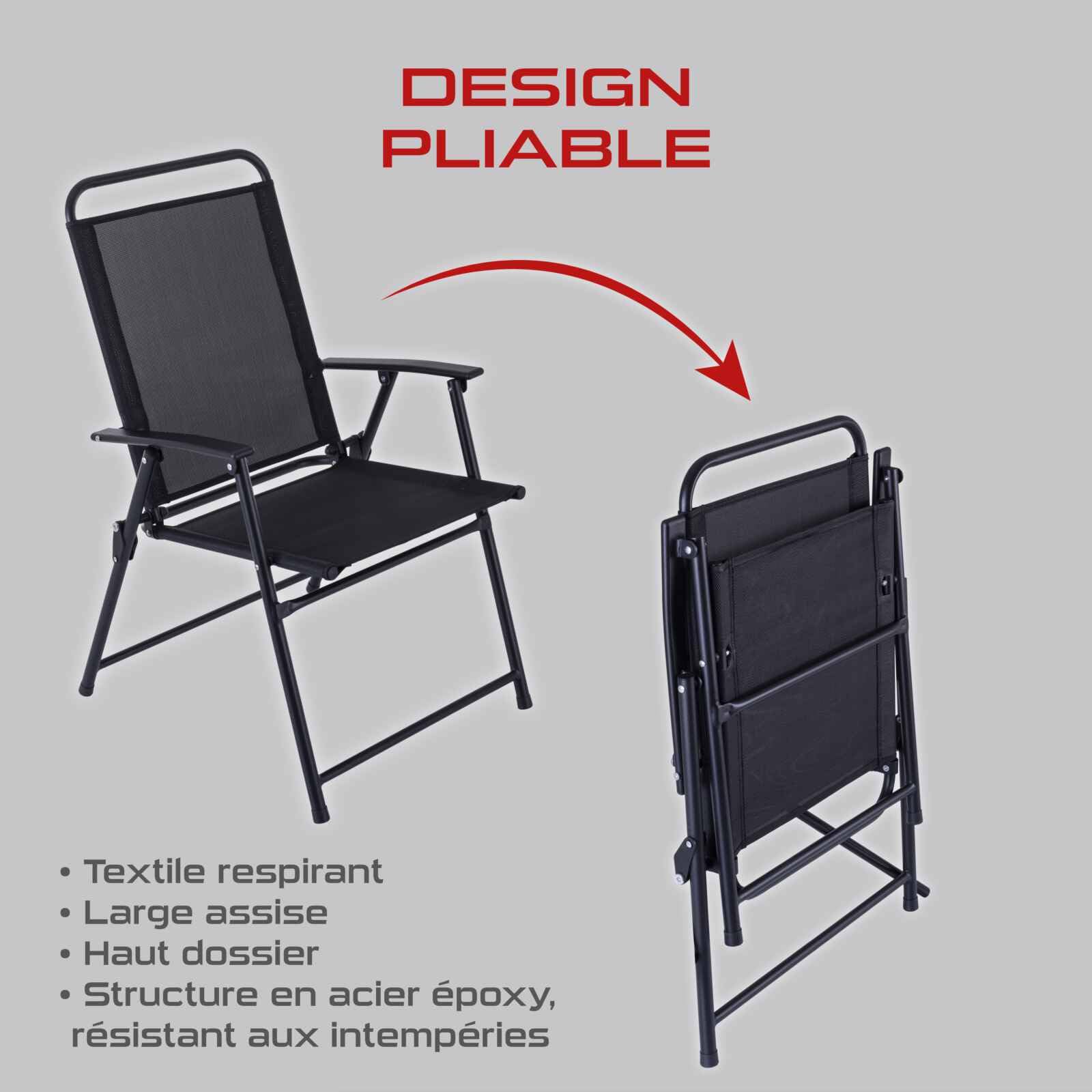 Practixx Salon de Jardin pour Balcon PX-BS-1 – Salon de Jardin 4 Personnes – Ensemble Table et 4 chaises de Jardin – Parasol Inclus – Résistant aux intempéries et aux UV