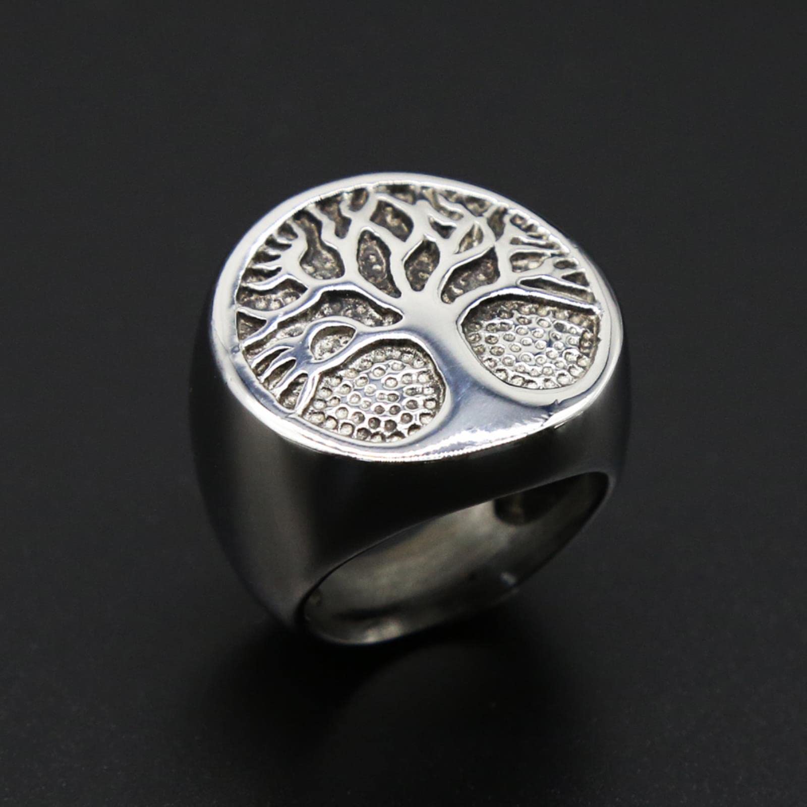 Xjruixi Men's China Punk Stainless Steel Tree Of Life Ring Classic Viking Amulet Ring Fashionable Jewelry Dropshipping Store