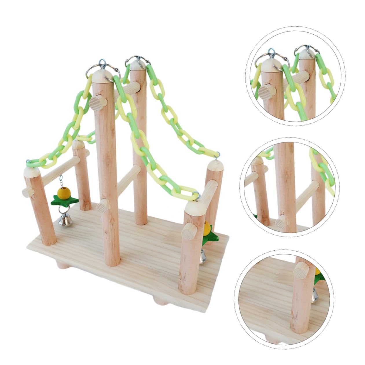 BESPORTBLE 2 Set Giocattolo Pappagallo Giocattolo Per Uccelli Con Scala Di Corda Giocattoli Scala Per Uccelli Animale Domestico Calopsitta Forniture Di Pappagalli Portatile Bambino Di Legno
