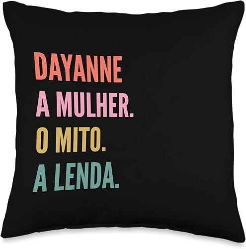 Miniatura 4 de Funny Portuguese First Name Design-Dayanne Throw Pillow, 18x18, Multicolor