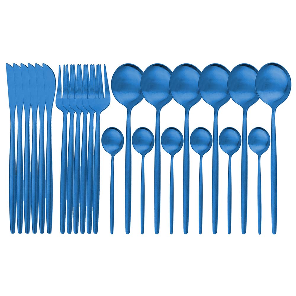 Ensemble de couverts en argenterie, 24 pièces, ensemble vaisselle acier inoxydable 304, couteau, fourchette, cuillère, mats, cuisine, or