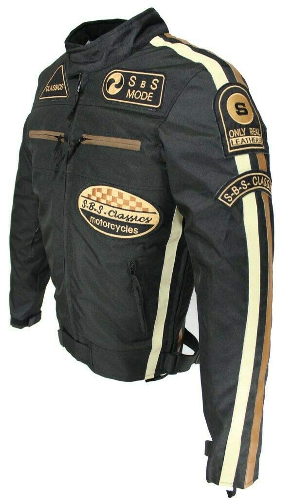 Herren Motorradjacke Textil mit Protektoren, Wasserabweisender, Winddicht, Biker Custom, Touring, Quad, Sport und Freizeit Jacke Gr. S bis 5XL