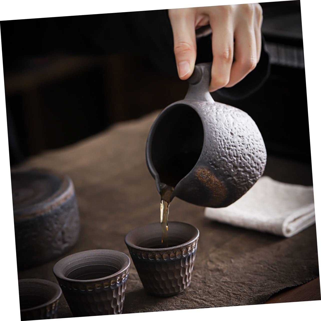 Keramik Teegeschirr Teespender aus Pottery Rund im Retro Stil