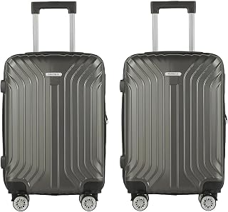 Kit Multmaxx 2 Malas de Viagem de Bordo Pequena 10Kg em ABS Rodinhas 360º Cinza