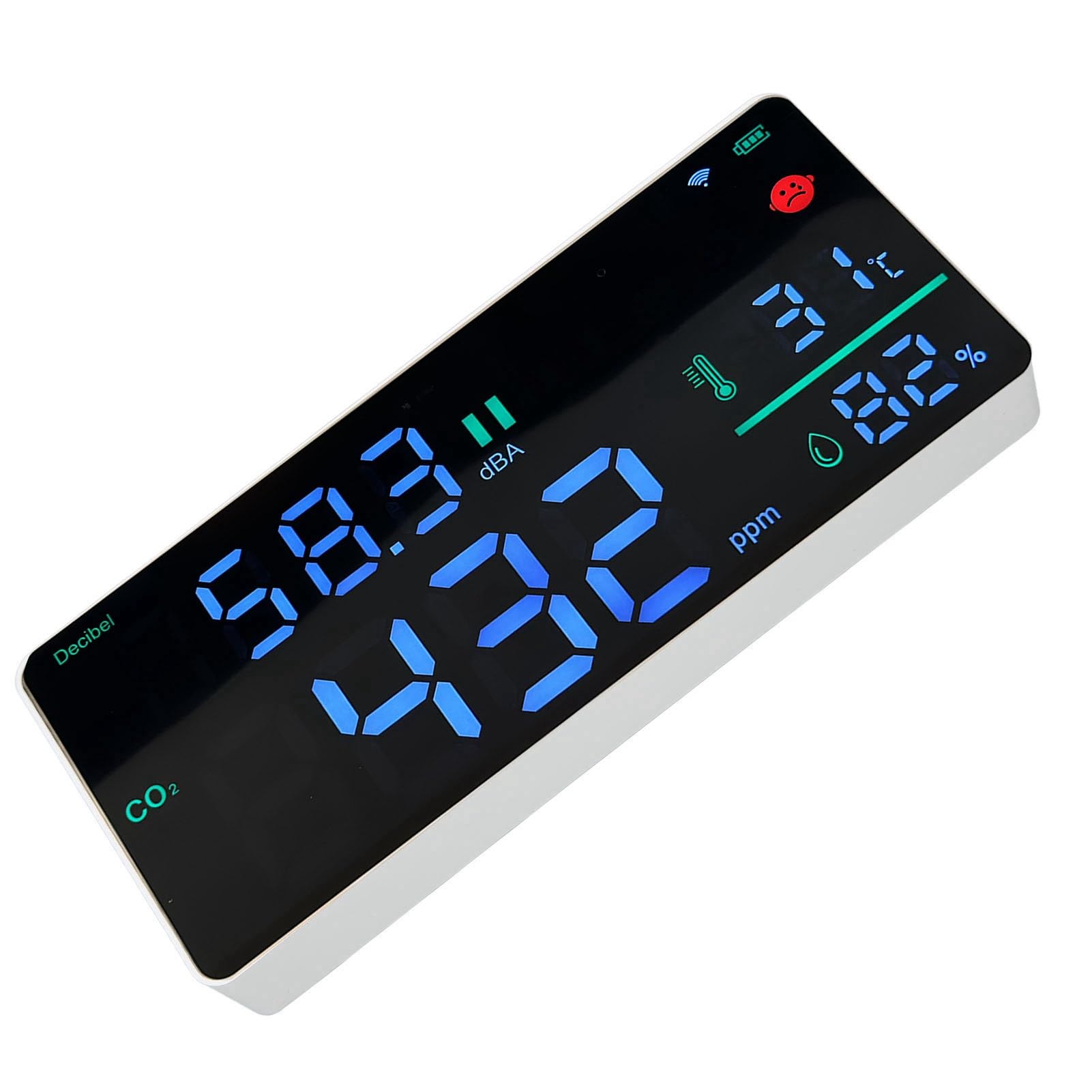 FTVOGUE Monitor de CO2 11 en 1, Medidor de Nivel de Sonido Digital, Termómetro, Higrómetro con Alarma de Zumbador y WiFi para el Hogar, Oficina y Escuela