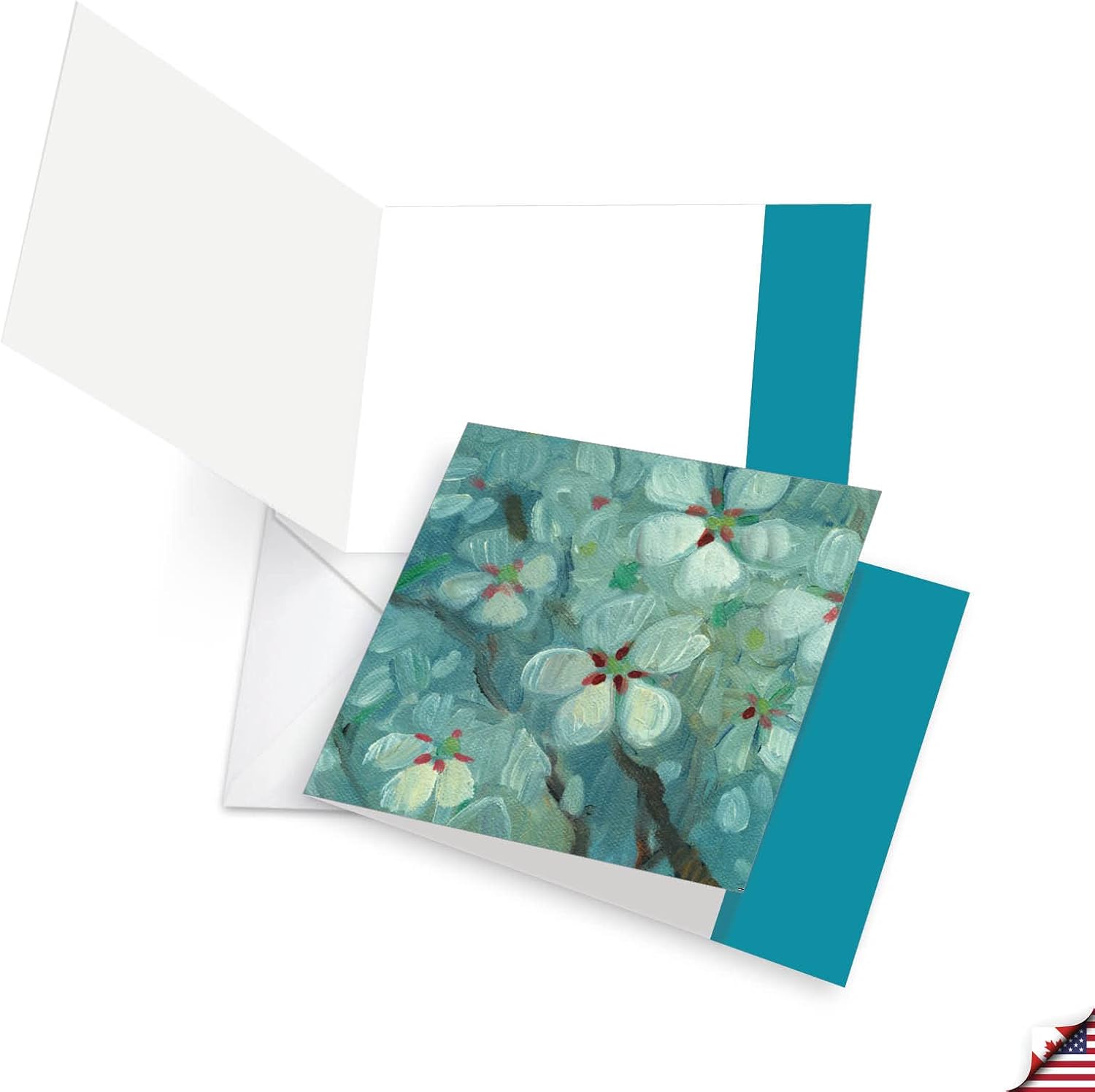 The Best Card Company - 12 Assorted Blank Note Cards (4 x 5.12 Inch) - Boxed All Occasion Notecards Bulk (4 Designs, 3 Each) - Blooming Branches MQ4596OCB-B3x4-NB