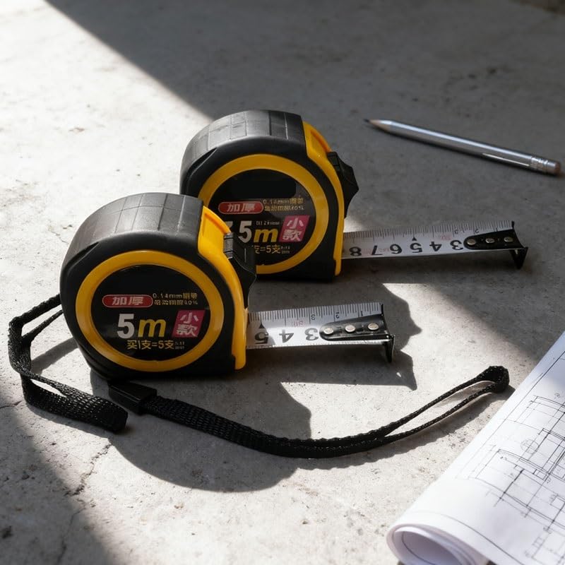 Cinta métrica de carpintería endurecida y gruesa resistente al desgaste, 5m/7,5 m, medición doméstica alta precisión retráctil(7.5m-1pcs)