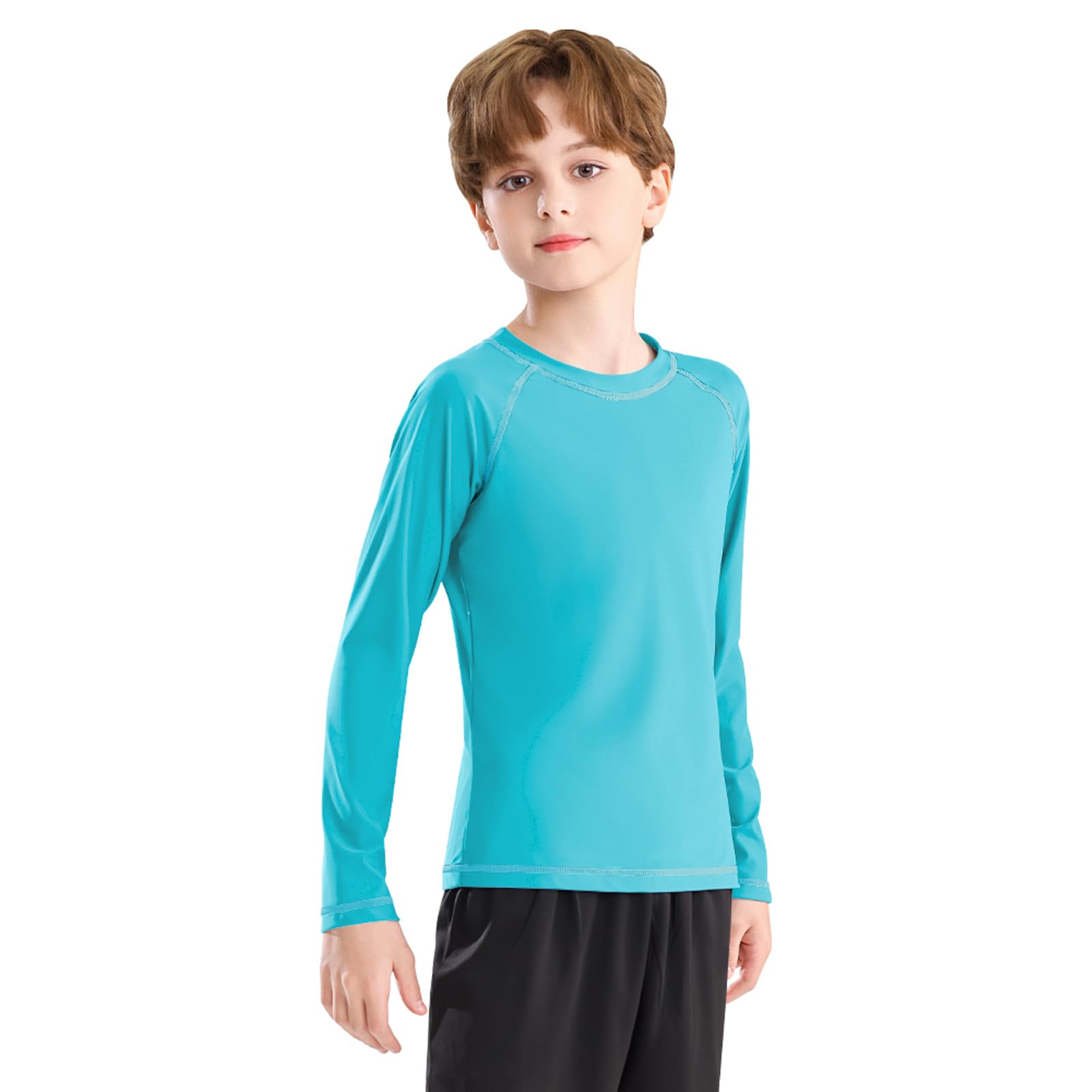 Zoofly UV Shirt Kinder Badeshirt Rashguard-Shirts für Jungen Langarm UPF 50+ Sonnenschutz Rash Vest Kinder UV Kleidung Schwimmen Shirt