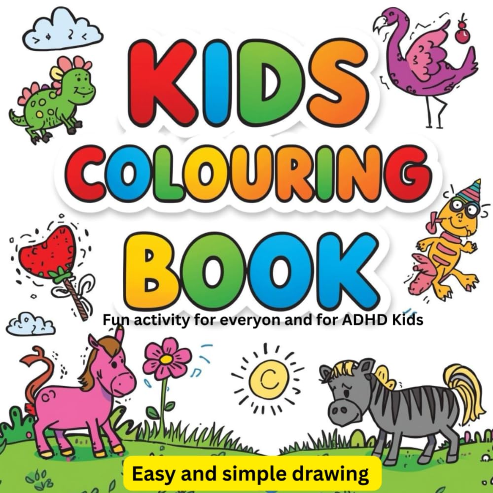 kids colouring book: easy and simple drawing
