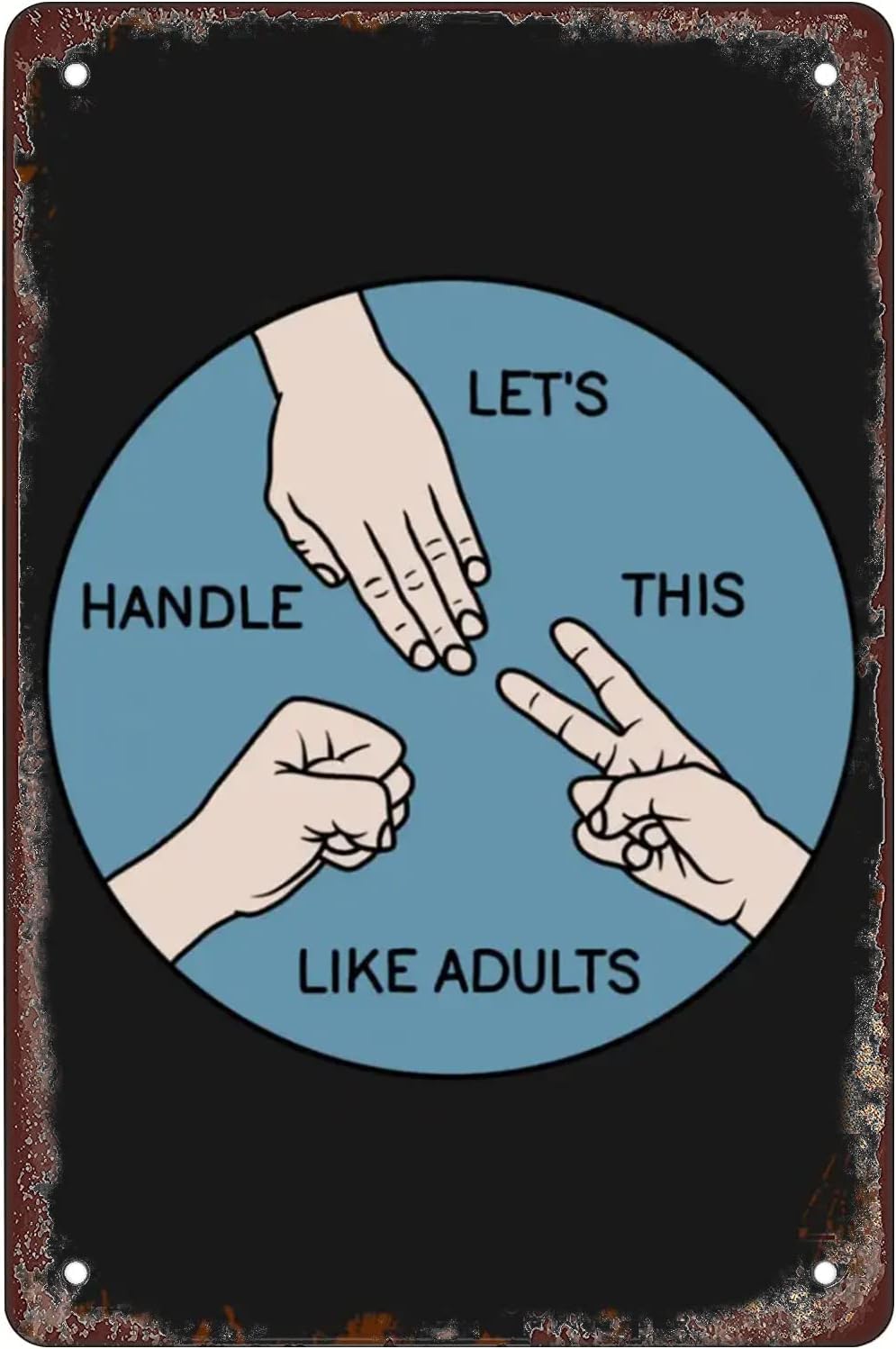 Anceky Rock Paper Scissors Vintage Tin Metal Funny Novelty Metal Sign Retro Wall Decor for Home Gate Garden Bars Restaurants Cafes Office Store Pubs Club Sign 12x16 Inch