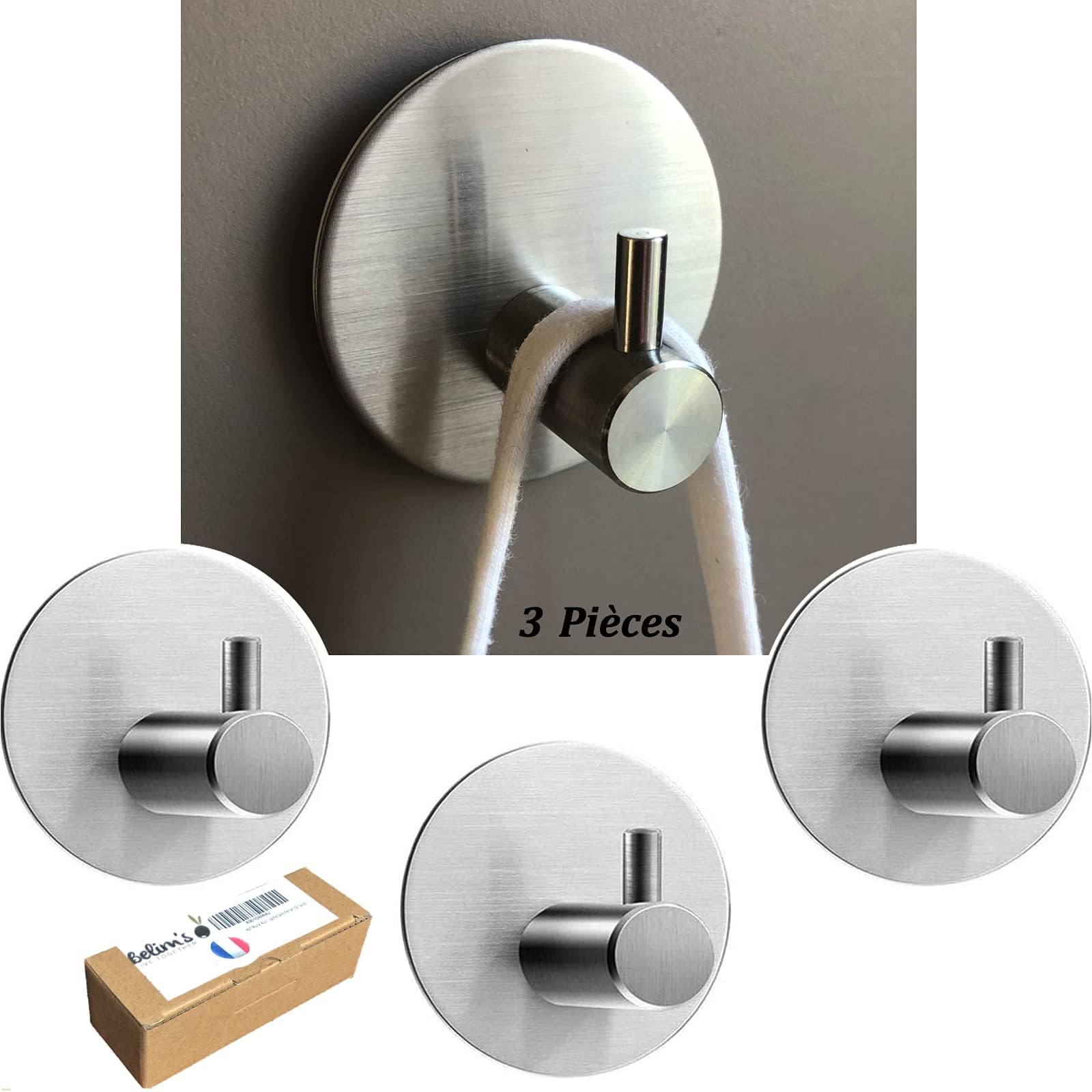 5 Pièces De Crochet Porte-serviettes Crochet Adhésif Mural De Salle De