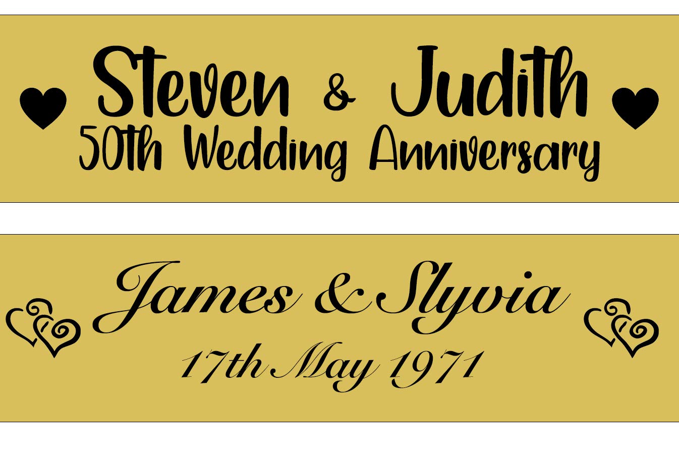 Personalised 80cm Gold Banner - Perfect for a Golden Anniversary, Wedding, Christening and many more!