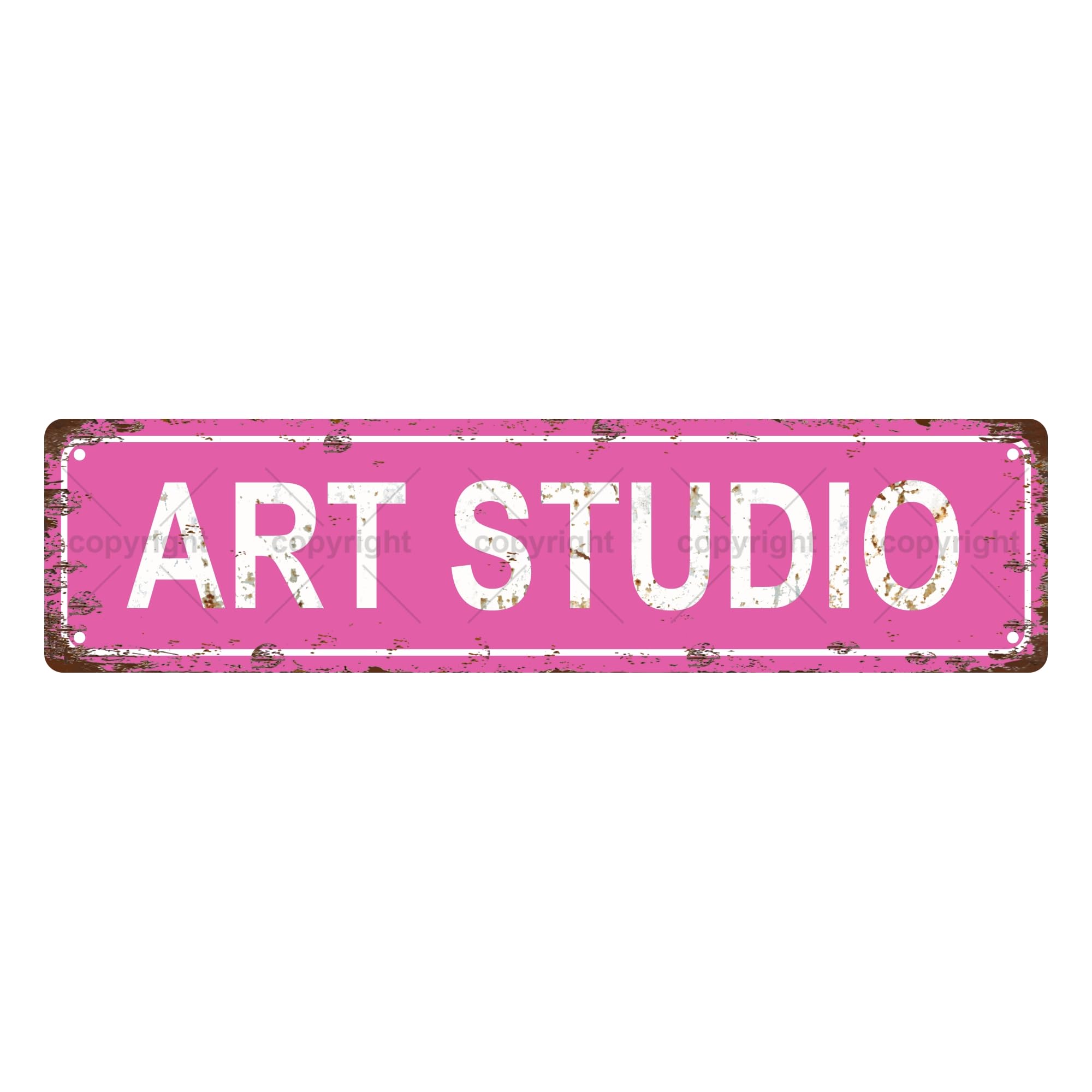 Art Studio Music Metal Tin Street Sign Bar Cafe Garage Cave Home Room Wall Bathroom Farmhouse Garden Porch Patio Decor,4x16 Inch