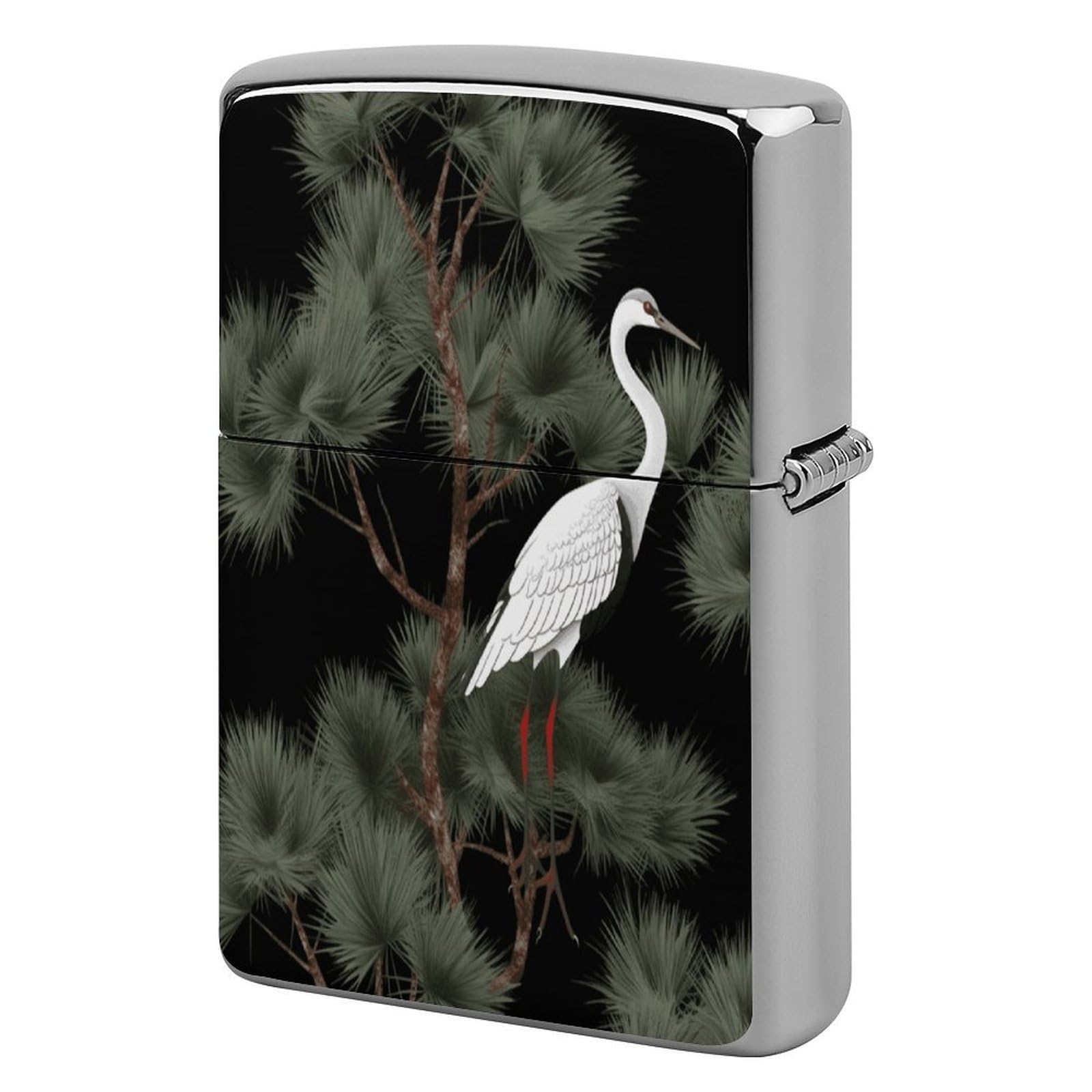 Fekiloot Style Japanese Crane & Pine Lighter Case Cover Metal Lighter Case