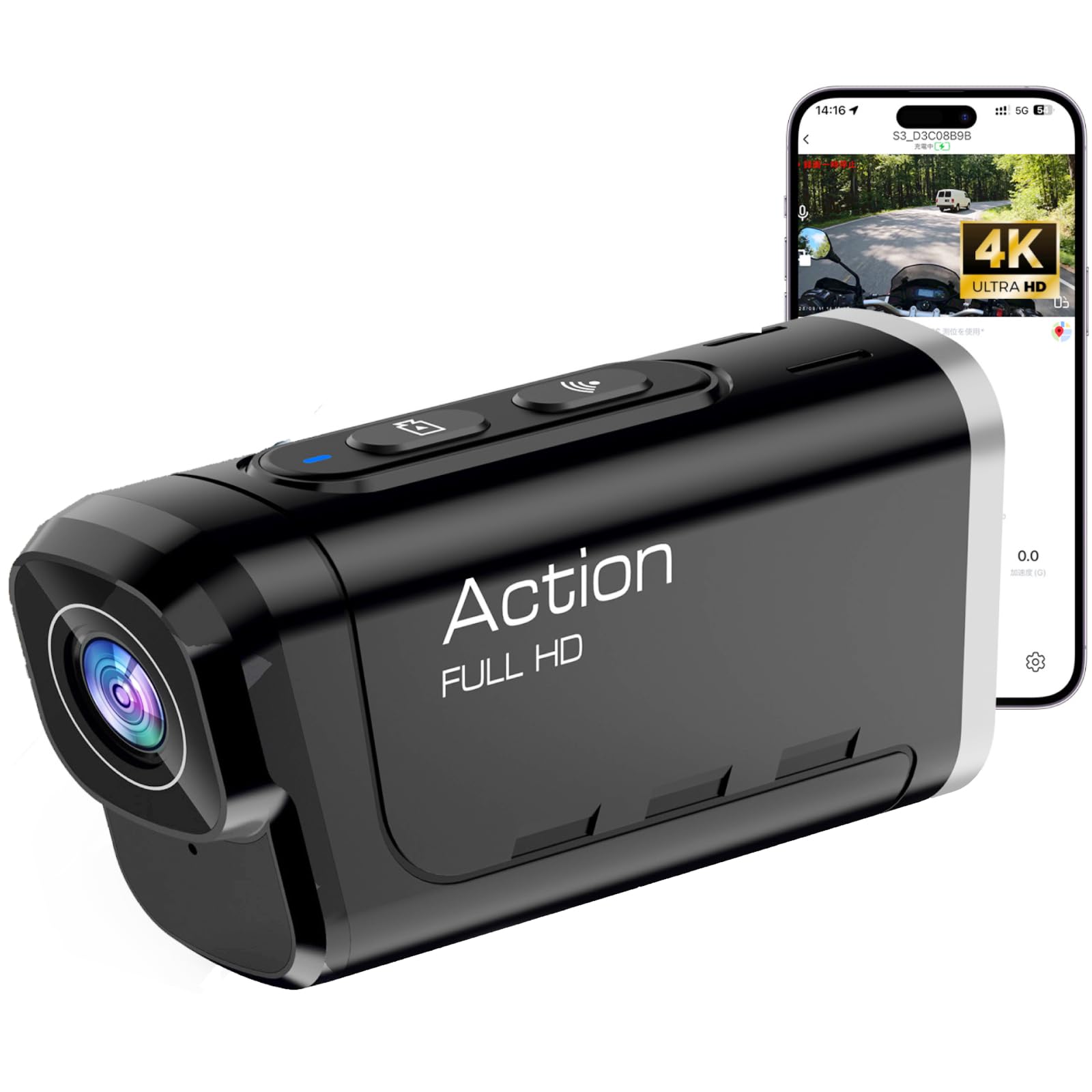 バイク用ドライブレコーダー 前後4K画素 配線不要 防水 GPS Amazon.co.jp: 4k ドライブレコーダー バイク用 ヘルメット装着 64GB
