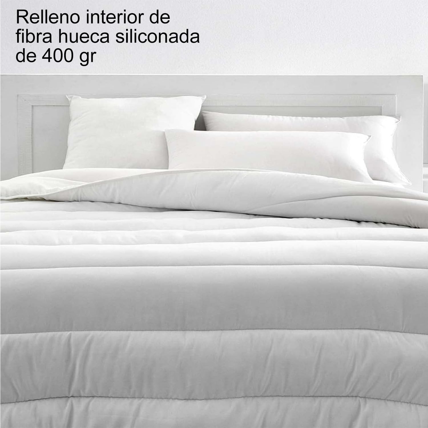 various Relleno de Edredón y Nórdica de 400 Gramos, Fabricado en España con Fibras Vírgenes, Huecas y Siliconadas para Calidez y Comodidad Duraderas (260 x 240 cm)