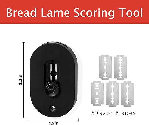 Miniatura 2 de NEOHANA 2 herramientas de puntuación de masa coja de pan, herramientas para hornear y hacer pan de masa madre para pan casero con folleto de