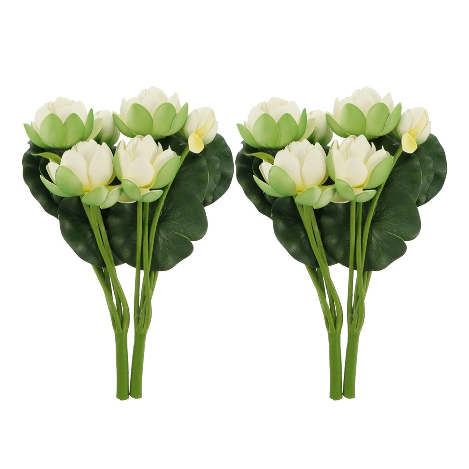DUNSBY Artificial Lotus Flower Artificial Lotus Bouquet Fake Decoration Wedding Faux Flowers Stems Decor Bouquets Simulation Branches(White)
