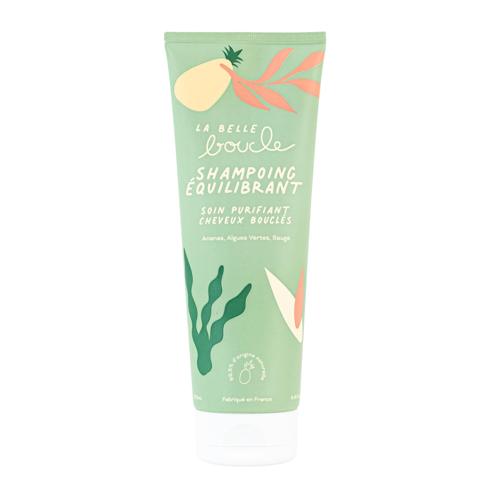 La Belle Boucle - Shampoing Équilibrant Naturel 250ml - Rééquilibre le Cuir Chevelu et Régule le Sébum - Soin Lavant Purifiant et Doux - Idéal Cheveux Ondulés, Bouclés, Frisés