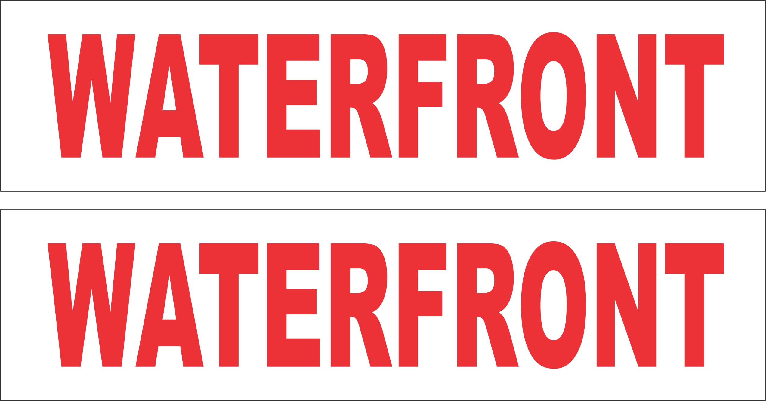 2-6x24 Waterfront Real Estate Rider Sign Red