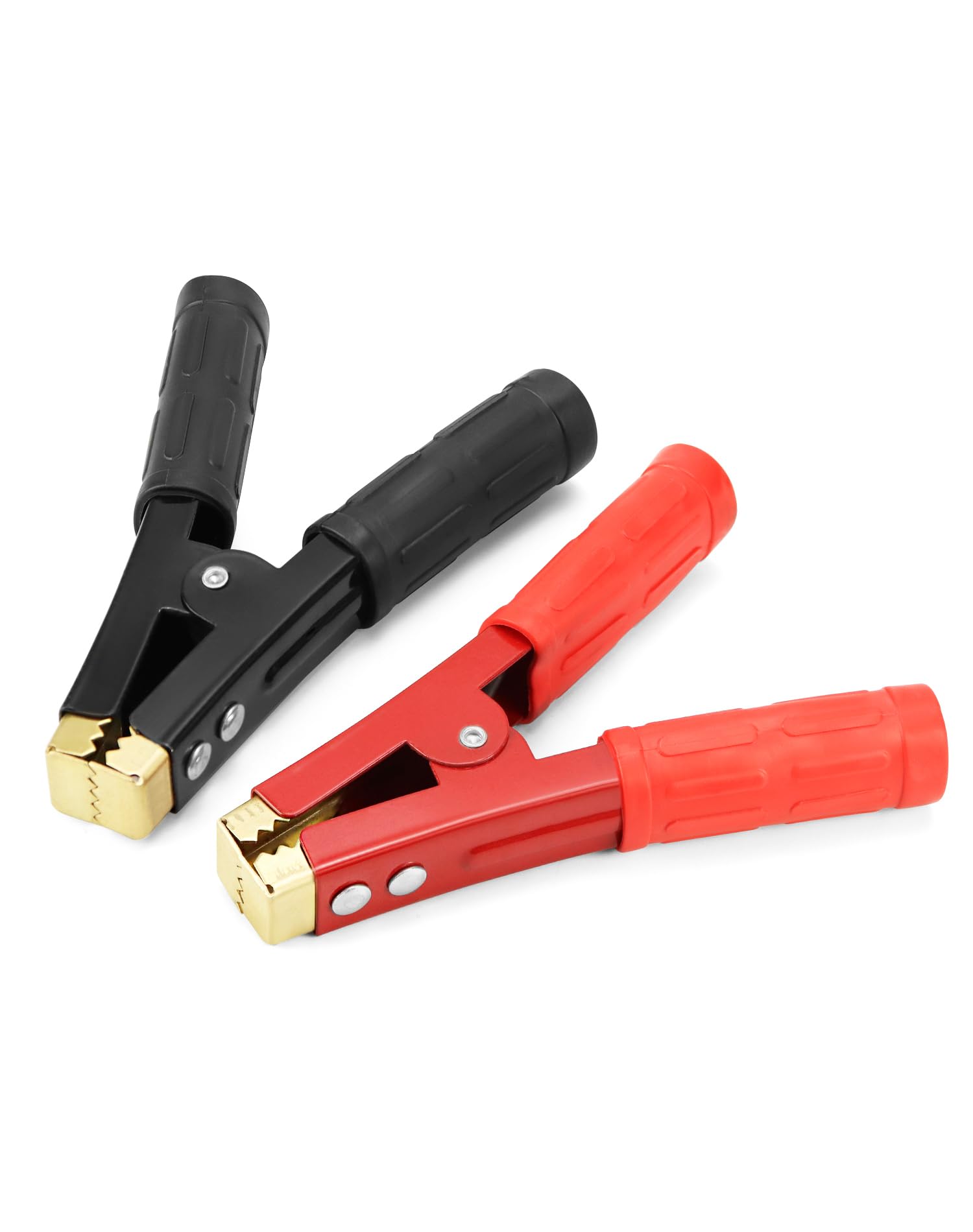 QWORK® 2 sztuki 1000 A zaciski krokodylkowe do kabli rozruchowych, zaciski krokodylkowe do akumulatora, zaciski krokodylkowe z osłoną izolacyjną do kabla rozruchowego samochodu
