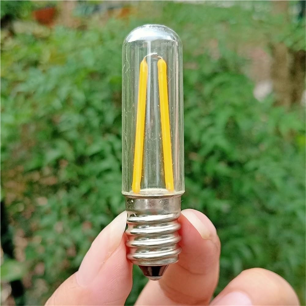 Fengyan Bombillas domésticas, Paquete de 50 Bombillas LED de filamento, 12 V CC, T15L, E14/E12, 1,5 W, for Techo. Iluminación doméstica(3000K Warm White,12V E14)