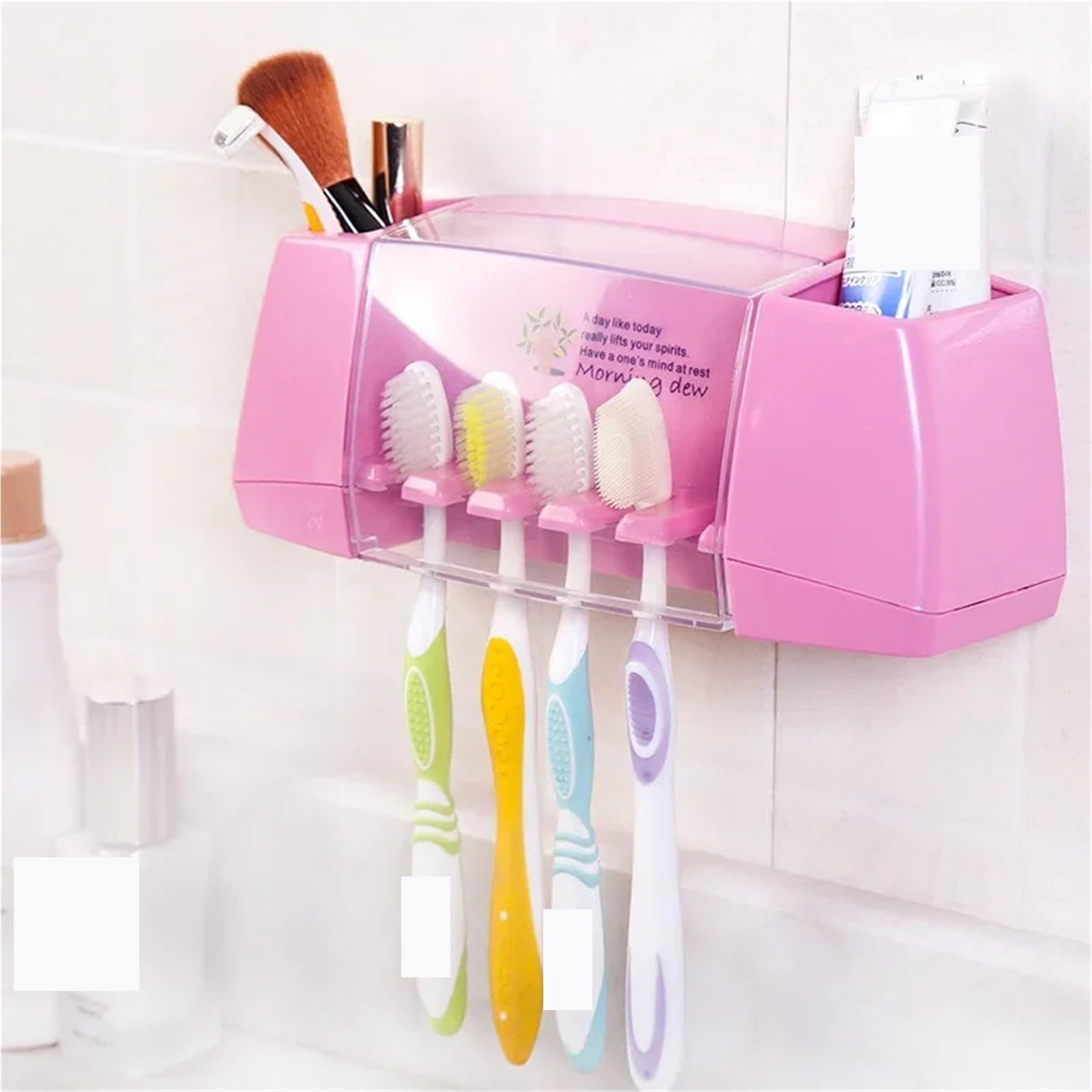 Portacepillos De Dientes De Pared Caja de Almacenamiento Multifuncional for cepillos Dientes