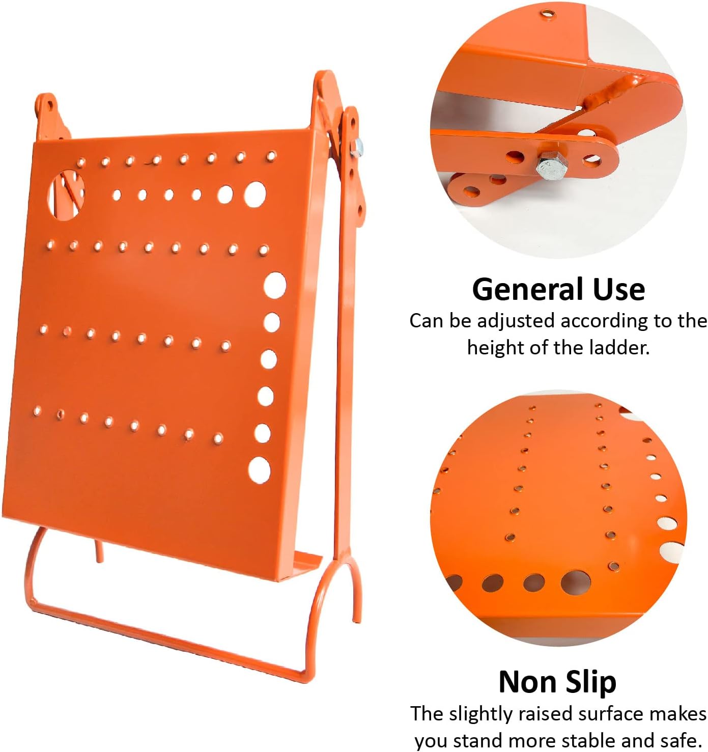Ladder Platform Accessory, Ladder Work Platform System,Anti-Slip Extension Ladder Tool, Heavy Duty Ladder Work Stand System Accessories Holds 400 Pound (Orange) (Orange)