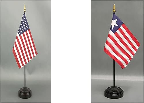 Miniatura 105 de Juego de banderas de escritorio de Afganistán, hecho en Estados Unidos, de rayón de 4 x 6 pulgadas, escritorio de oficina y pequeñas banderas